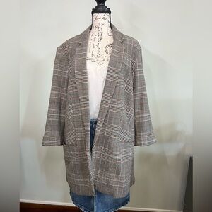 Express Women’s Oversized Plaid Blazer | Grunge Goth Chic | XL